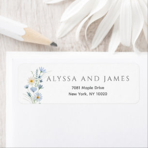 Dusty Blue Sage Wildflower Wedding Return Address