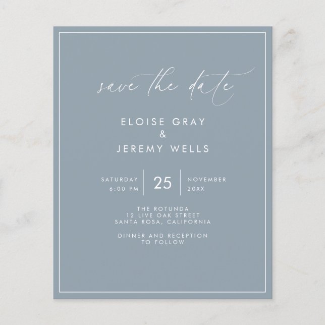 Dusty Blue Save the Date (Front)