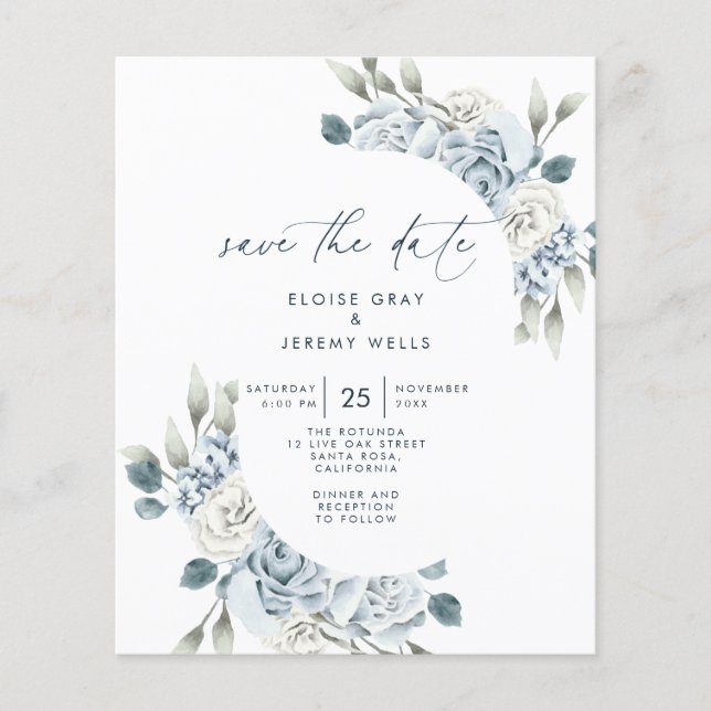 Dusty Blue Save the Date (Front)