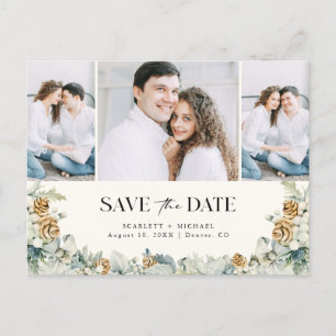 Dusty Blue Save The Date Postcard