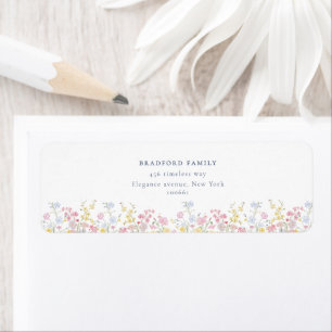 Dusty Blue Script Boho Wildflowers Wedding