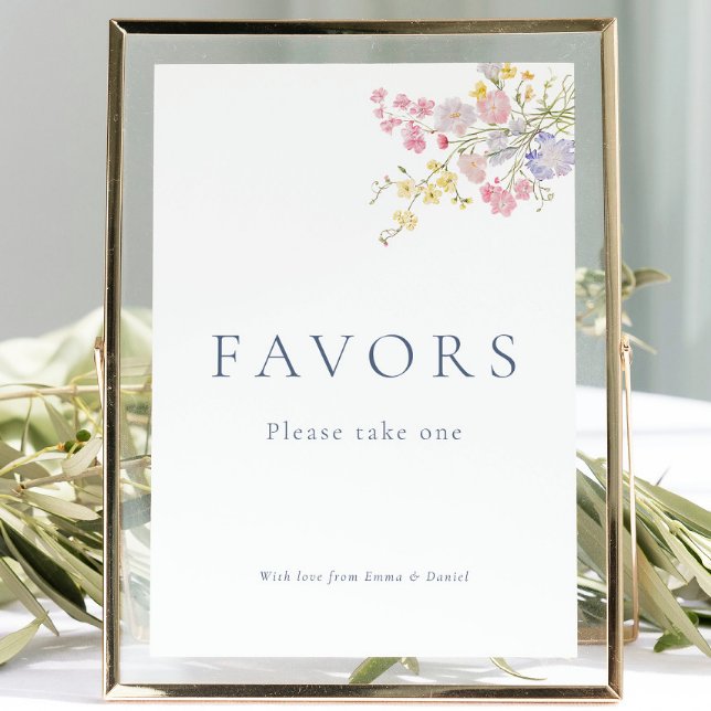 Dusty Blue Script Favours Wedding Tabletop Sign  (Dusty Blue Script Favors Wedding Tabletop Sign)