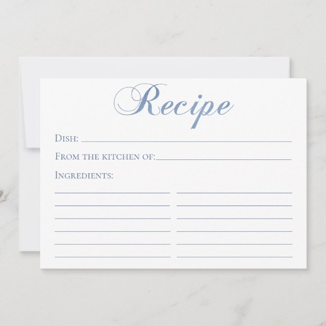 Dusty Blue Script Recipe Card (Front)
