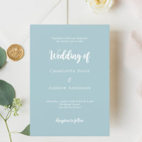 Dusty blue script wedding