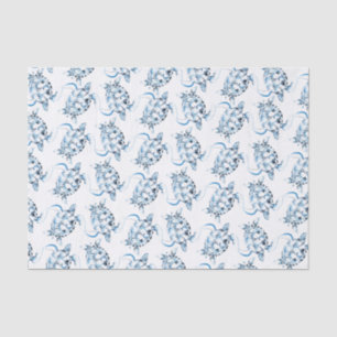 Dusty Blue Sea Turtle Beachy Tissue Paper