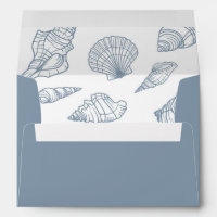 Dusty Blue Seashell Beach Wedding