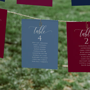 Dusty Blue, Seating Plan Cards with Guest Names
