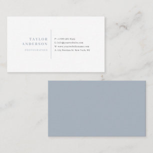 Dusty Blue Serif Typography Minimalist Business Card