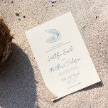 Dusty Blue Shell Beach Ocean Destination Wedding Invitation<br><div class="desc">Dusty Blue Modern Ivory Shell Beach Ocean Destination Wedding Invitation Card. Celebrate your special day with this elegant and beautiful wedding invitation card to beautify your special occasion. All the texts are pre-arranged for you to personalise easily and quickly with your own details. If you need further customisation or matching...</div>