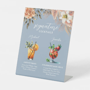 Dusty Blue Signature Cocktails Bar Sign
