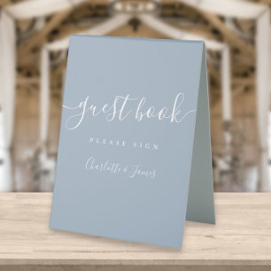 Dusty Blue Signature Script Guest Book