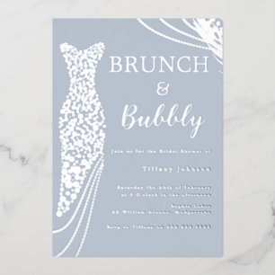 Dusty Blue & Silver Bridal Shower Brunch & Bubbly
