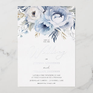 Dusty Blue & Silver Sparkle Floral Wedding
