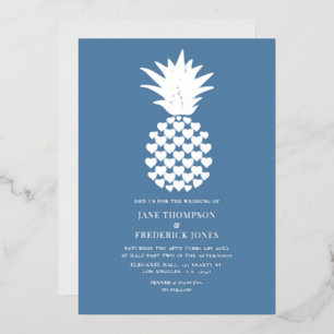 Dusty Blue & Silver Tropical Pineapple Wedding