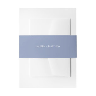 Dusty Blue   Simple Couple Wedding  Invitation Belly Band