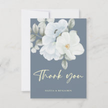 Dusty Blue Simple Elegant Floral Minimal Wedding