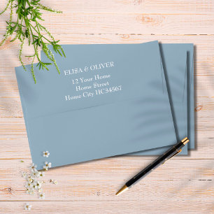 Dusty Blue Simple Elegant Return Address Envelope