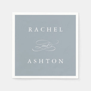 Dusty Blue Simple Elegant Wedding Napkins
