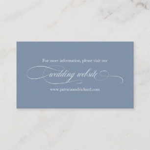 Dusty Blue Simple Elegant Wedding Wedding Website Business Card