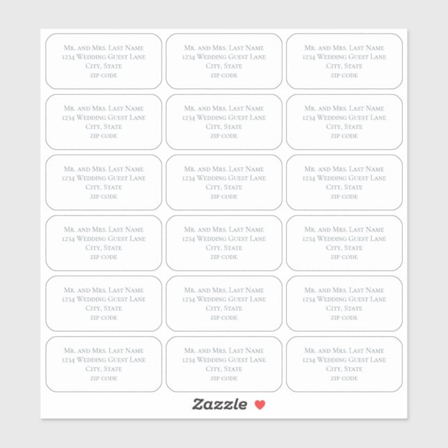 Dusty Blue Simple Guest Mailing List Name Address (Sheet)