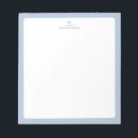 Dusty Blue | Simple Heart Personalised Notepad<br><div class="desc">This custom notepad features a simple colour edge and a cute heart. Personalise the text with your name or any text. This personalised notepad will be a perfect gift for a teacher,  friends or yourself. More designs are available at my shop BaraBomStudio. Thank you!</div>