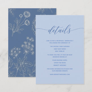 dusty blue simple minimal elegant details card