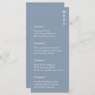 Dusty Blue Simple Modern Wedding   Menu