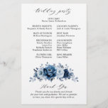 Dusty Blue Slate Navy Floral Wedding Program<br><div class="desc">Elegant Dusty blue / Navy theme wedding program card featuring elegant bouquet of Dusty blue,  Navy,  slate rose flowers buds and blue eucalyptus leaves. Please contact me for any help in customisation or if you need any other product with this design.</div>