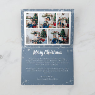 Dusty Blue Snowflake Christmas Photo Card