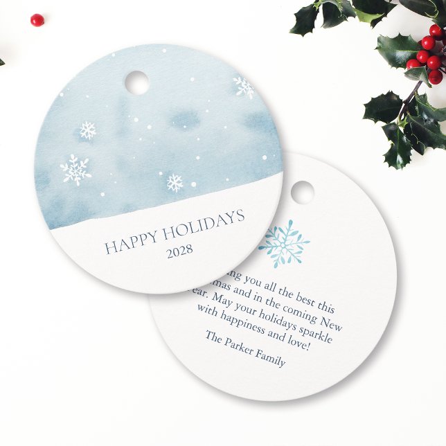 Dusty Blue Snowflake Favour Tags (Creator Uploaded)