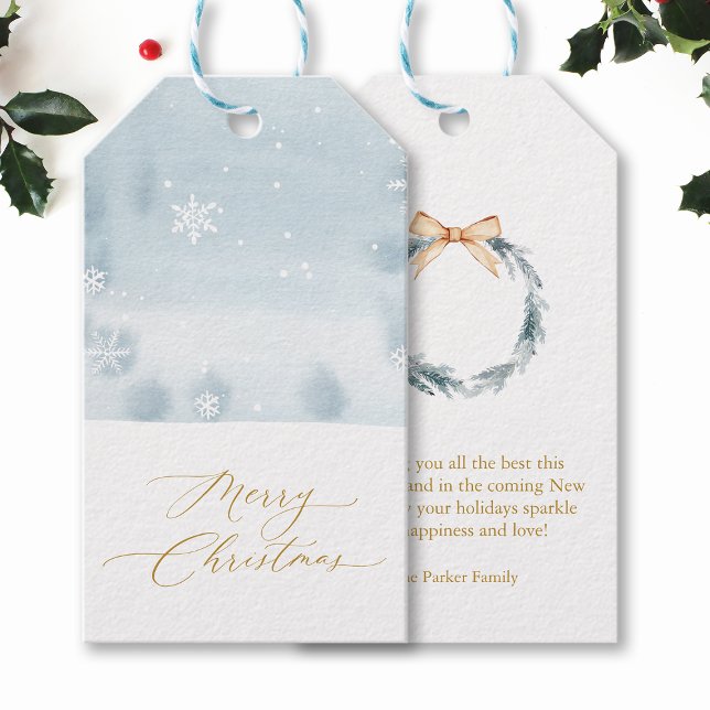 Dusty Blue Snowflake Gift Tag (Creator Uploaded)