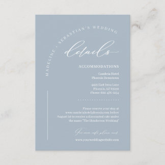 Dusty Blue Soft Wedding Details Enclosure Card