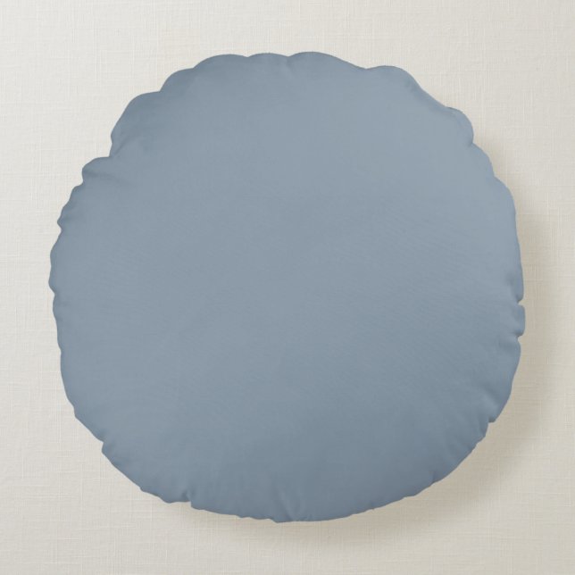 Dusty Blue Solid Color Round Cushion (Front)