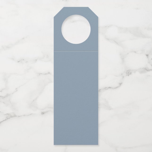 Dusty Blue Solid Colour Bottle Tag (Front)
