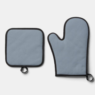 Dusty Blue Solid Colour Oven Mitt & Pot Holder Set