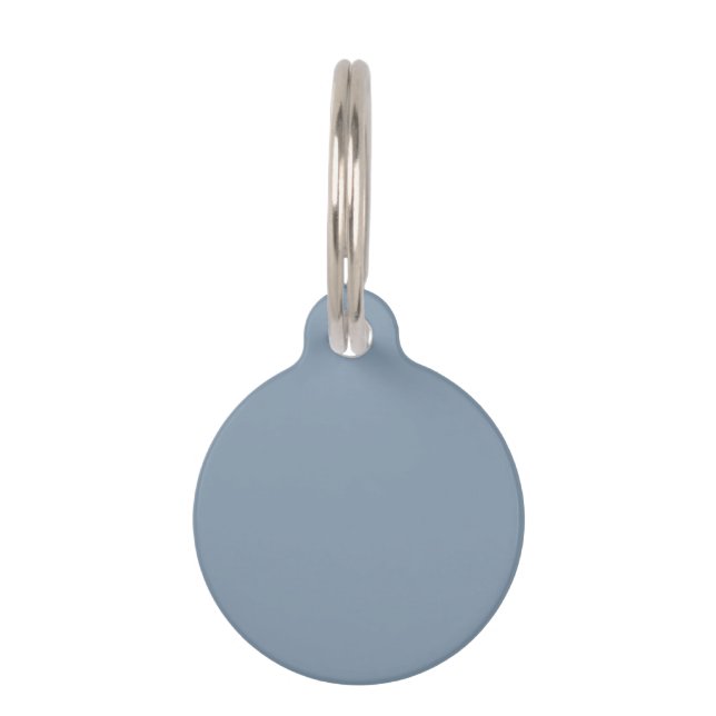Dusty Blue Solid Colour Pet Tag (Front)