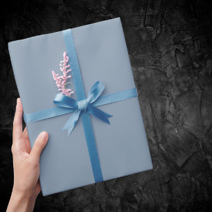 Dusty Blue Solid Colour Wrapping Paper