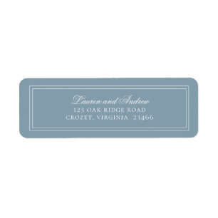 Dusty Blue Solid Modern Minimalist Return Address