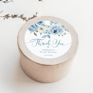 Dusty blue Something blue bridal thank you Classic Round Sticker
