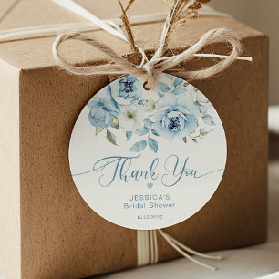 Dusty blue Something blue bridal thank you Favour Tags