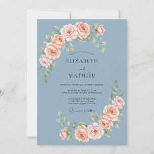 Dusty Blue Splendid Spring Wedding Invitation