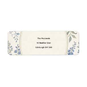 Dusty Blue Sprig Return Address Label