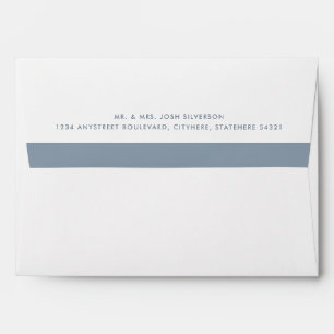 Dusty Blue Stripe Return Address Mailing Envelope