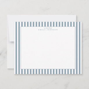 Dusty Blue Striped Note Card