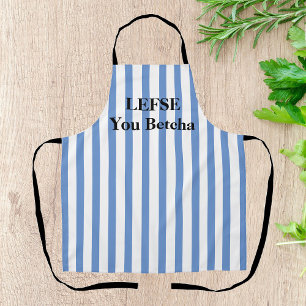 Dusty Blue Striped Uff Da All-Over Print Apron