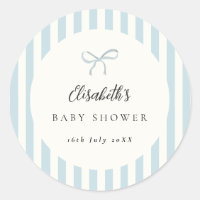 Dusty Blue Stripes Classic Bow