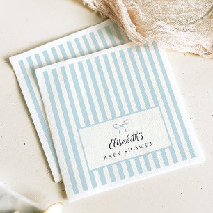 Dusty Blue Stripes Classic Party Napkins