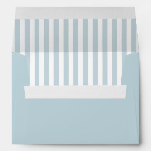 Dusty Blue Stripes Elegant Envelope Baby Shower