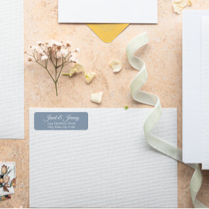 Dusty Blue Stylised Name Wedding Return Address