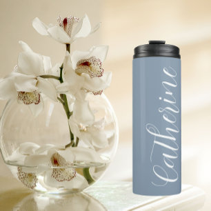 Dusty Blue Stylised Wedding Bridesmaid Thermal Tumbler